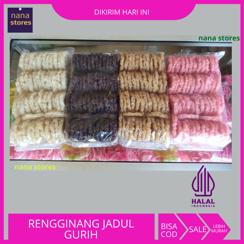 

50 Pcs Rengginang Mentah Rasa Original Bawang Terasi dan Manis, Rengginang Gurih Jadul Berat 500 gr