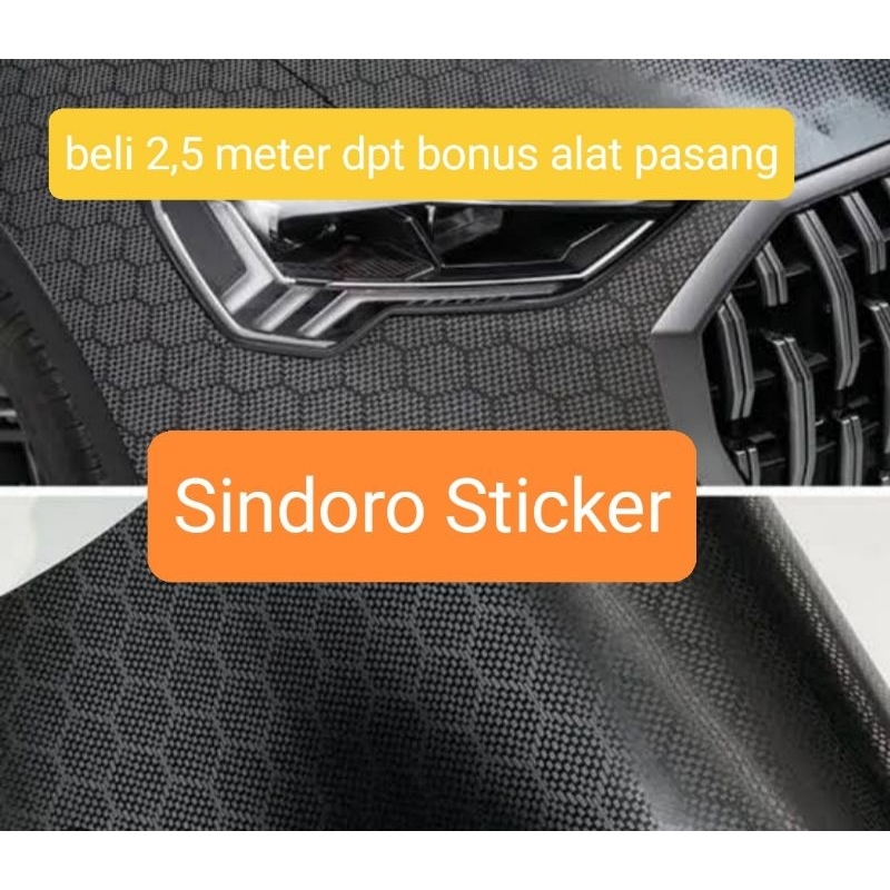 Skotlet cup Mobil Carbon Hexagon Sticker Carbon Hexagon Sekotlet Mobil Motor Carbon Hexagon