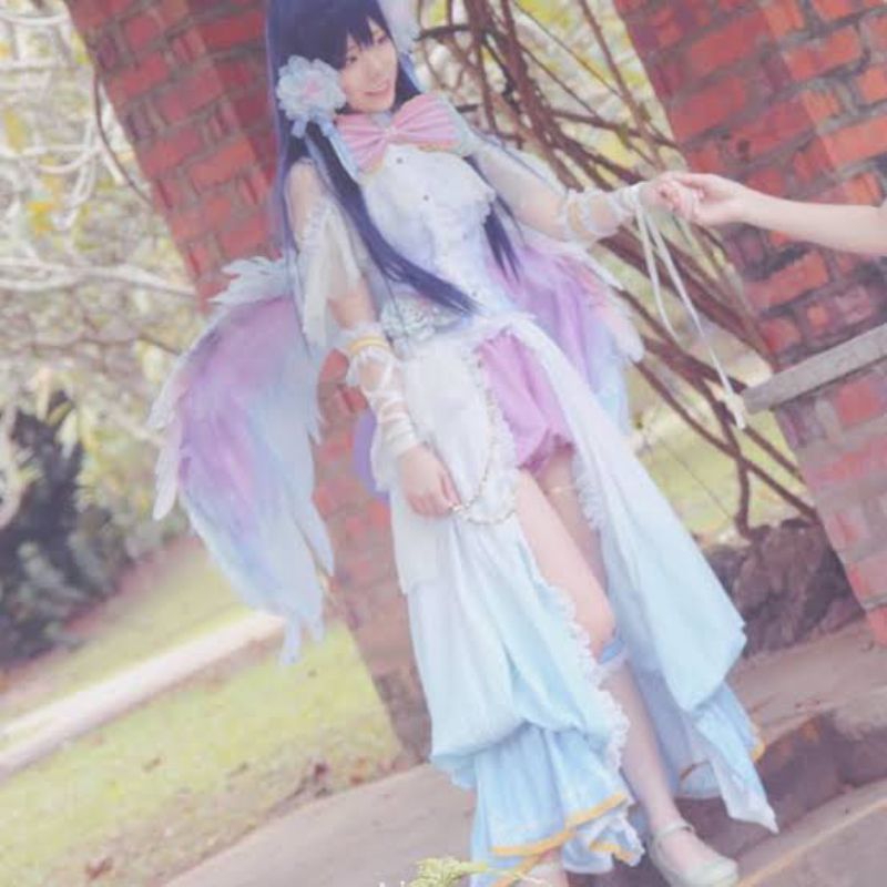 Fullset Kostum+Wig Cosplay Sonoda Umi Love Live versi White Day