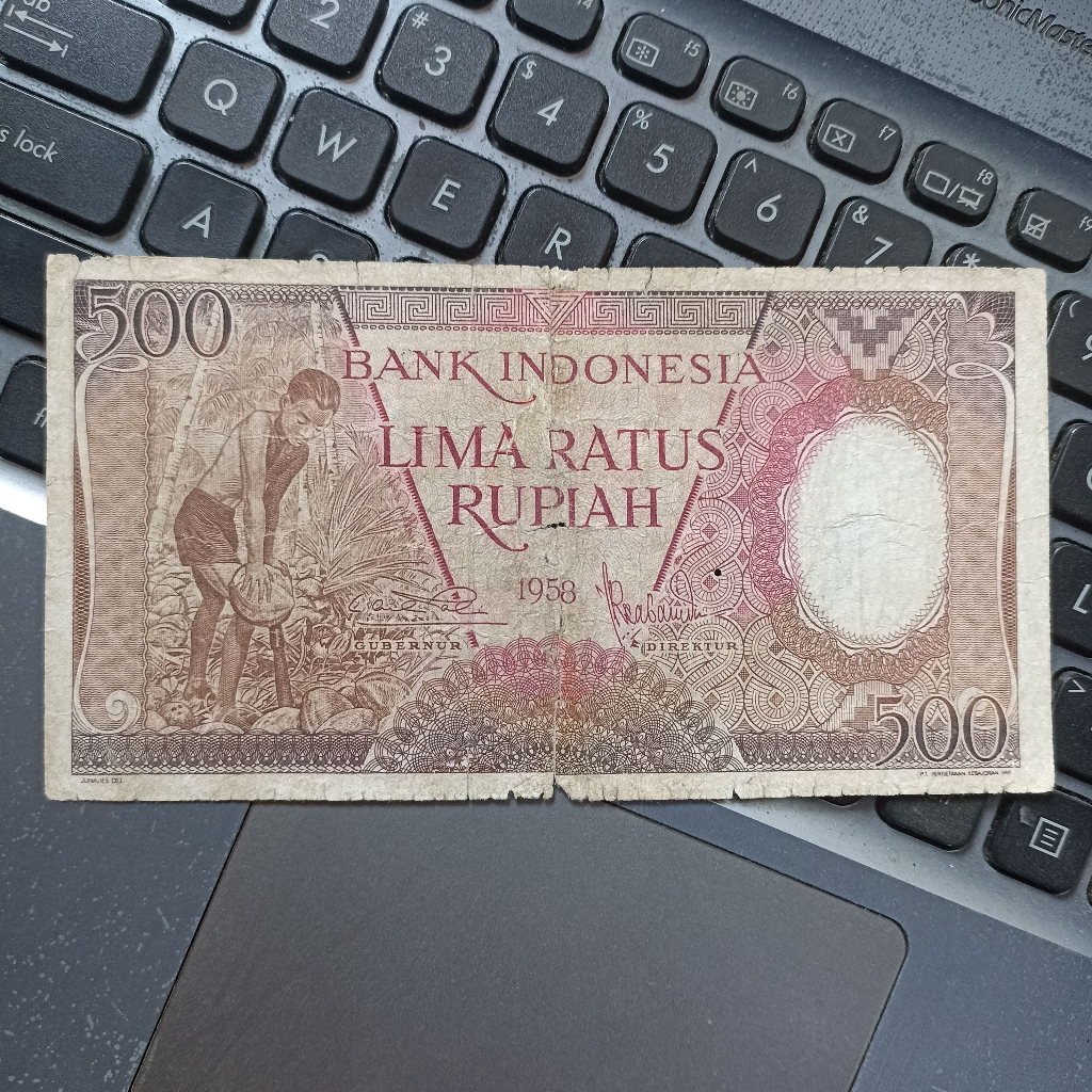 Uang Kuno Indonesia Seri Pekerja 500 Rupiah Tahun 1958