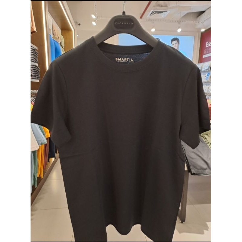 GIORDANO BASIC TEE SIGNATURE BLACK 2 (ORIGINAL)100%