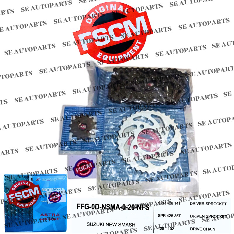 Gear Set Rantai Motor FSCM New Smash Astra Otopart Group