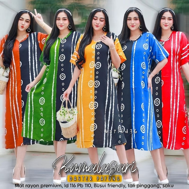 Daster adem murah motif batik Jogja solo rayon premium jumputan payung busui halus super nyaman cewe