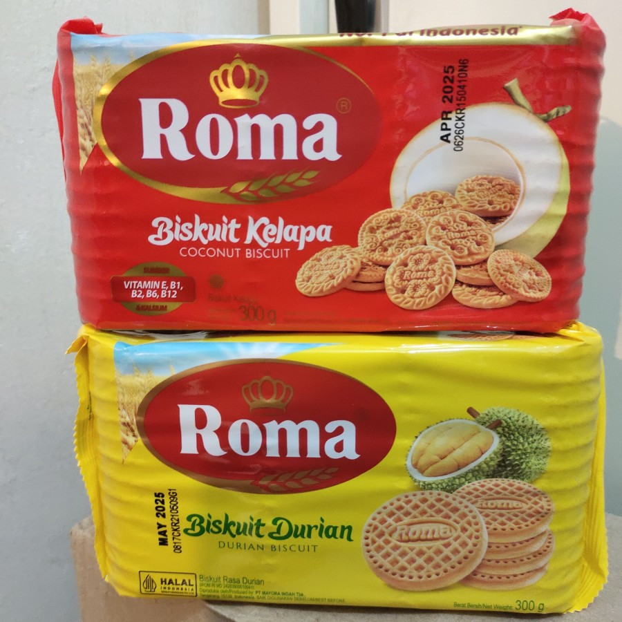 

ROMA BISKUIT KELAPA dan DURIAN 300 GR - BISKUIT ROMA