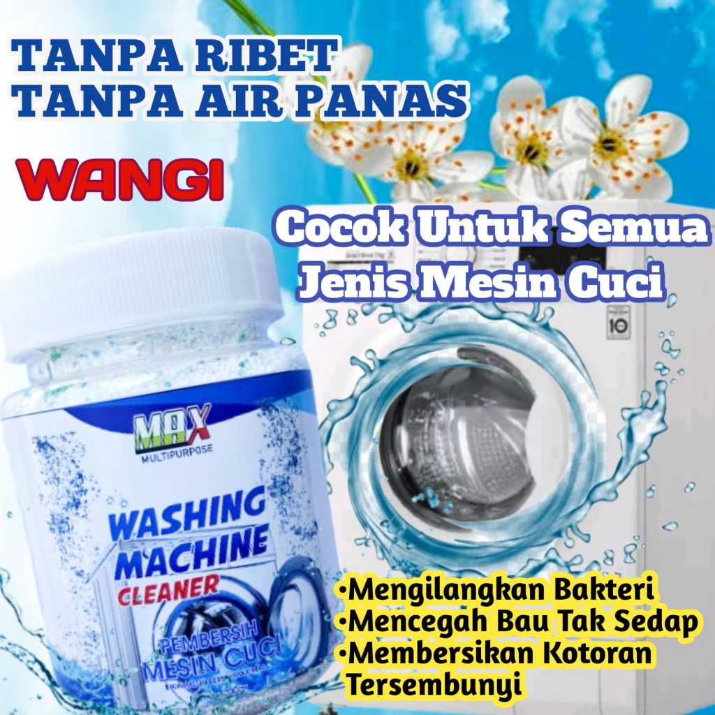 MAX Pembersih Mesin Cuci TANPA AIR PANAS Serbuk Ajaib Magic Klin Magic powder FULL Original