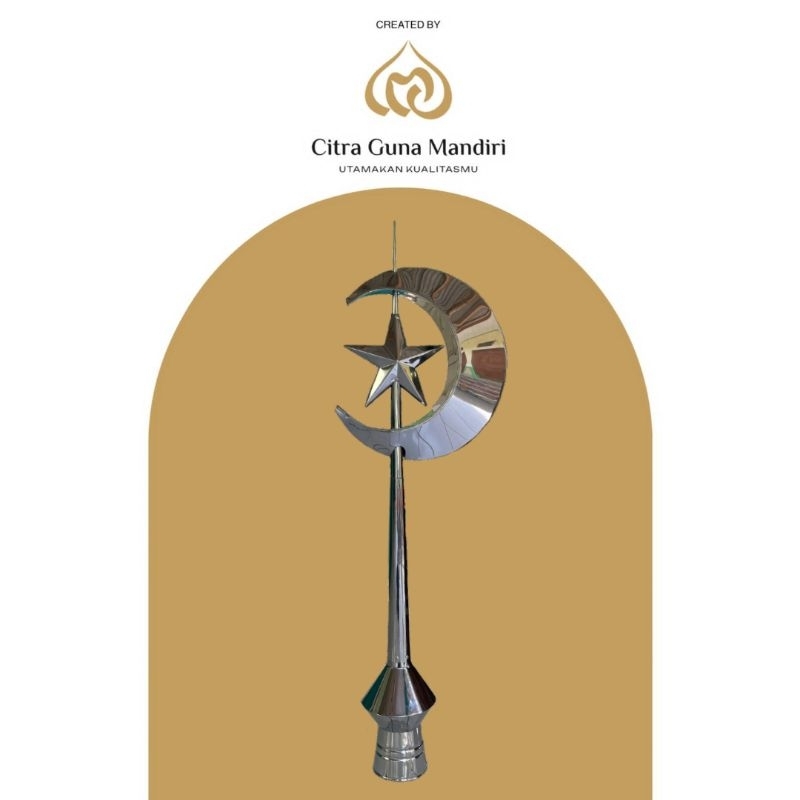 ORNAMEN KUBAH MASJID BULAN BINTANG UKURAN 30CM