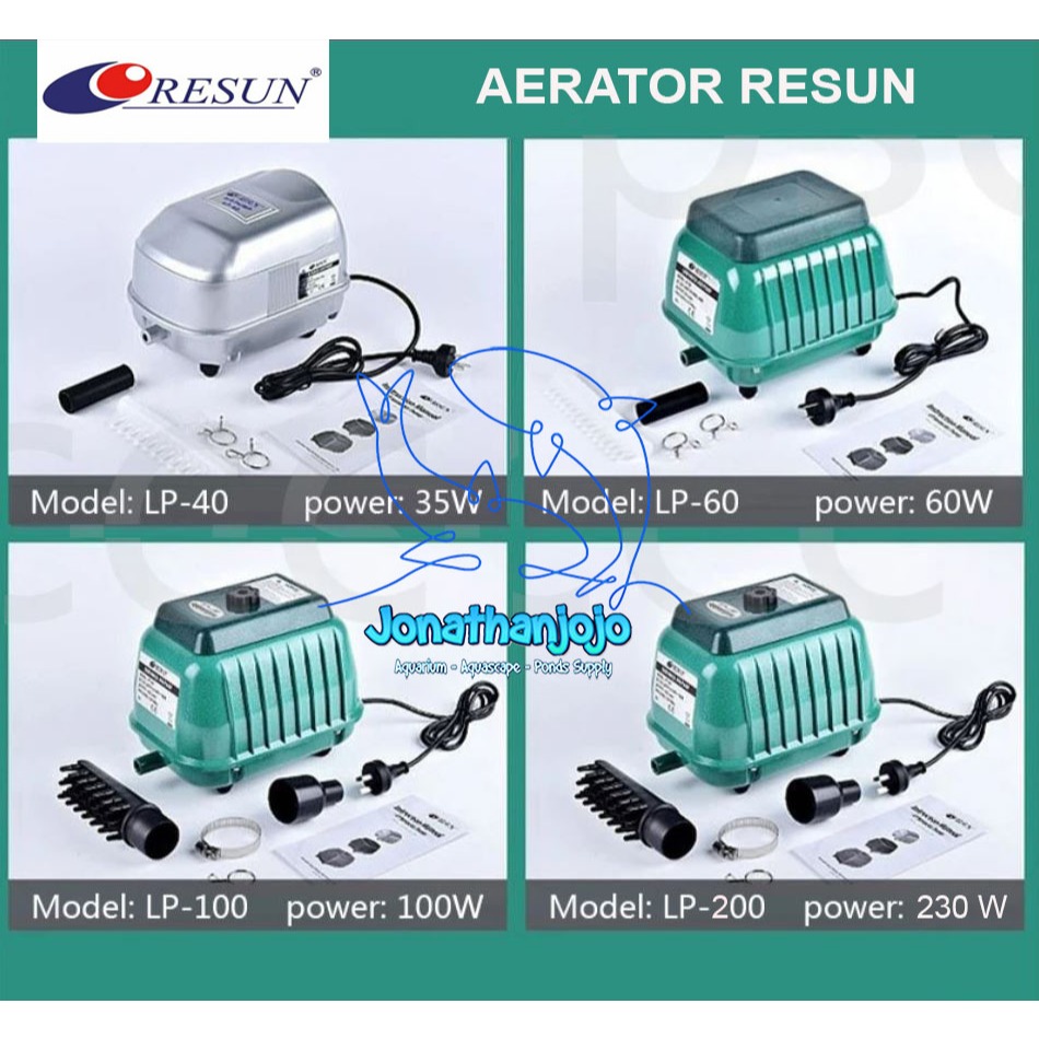 RESUN Aerator LP40 LP60 LP100 LP200 Airator Gelembung oksigen kolam LP-100 LP 100 LP 60 LP-60 LP-40 
