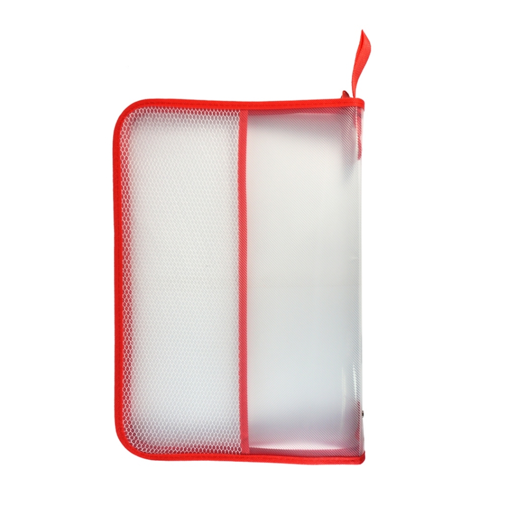 

Zipper Bag Big 7001 Red Zipper Bag Transparant (PCS)