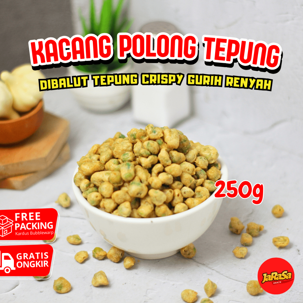 

KACANG POLONG TEPUNG 250 GRAM CEMILAN SNACK
