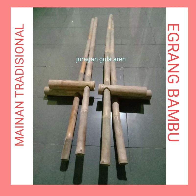 egrang bambu mainan tradisional sd smp  ukuran 140 cm