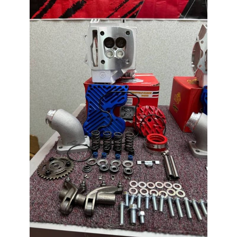 RED LEO X ESR SUPER HEAD MX 135 CNC PORTING 4 KLEP PNP SUPRA 125 FULL SET SIZE 19/22, 22/25, 24/27 D