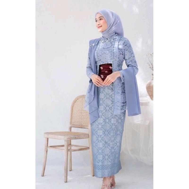 KEBAYA BROKAT HIJAB PAYET/KEBAYA WISUDAH/KEBAYA LAMARAN