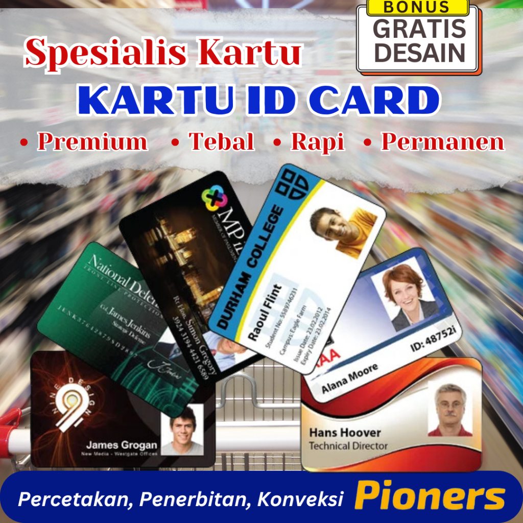 JASA CETAK KARTU ID CARD MURAH BAHAN PVC TEBAL PROSES CEPAT