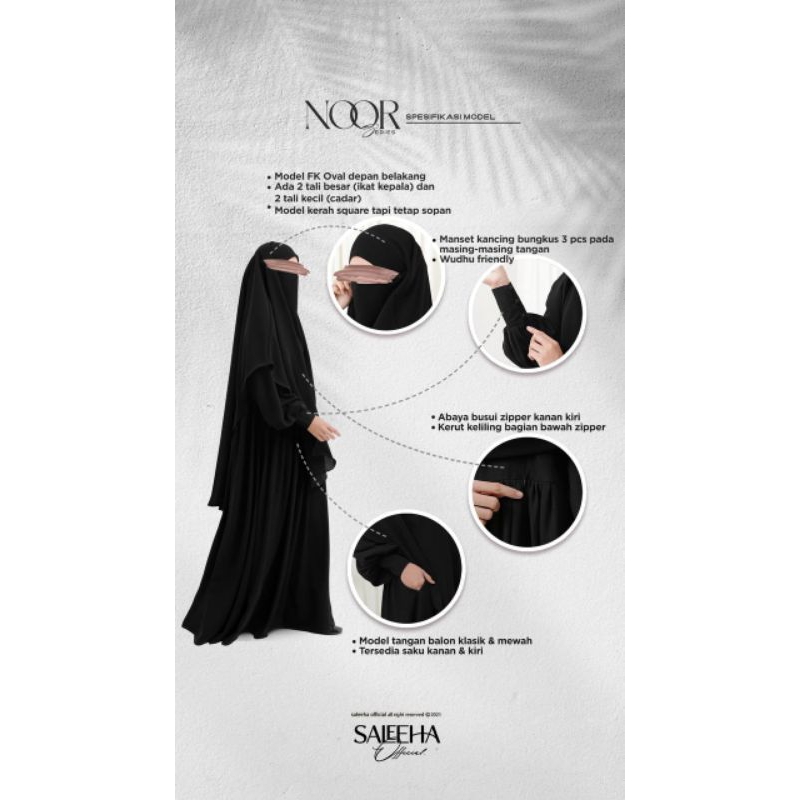 ‼️disc.20% | NOOR FK by Saleeha | French Khimar | FK Jetblack