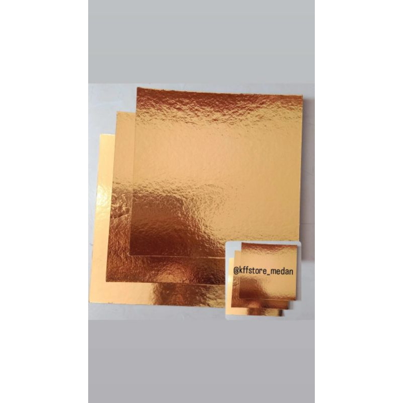 

Cakeboard/Alas Kue/Tatakan Kue Emas Petak 20cm (per pcs)