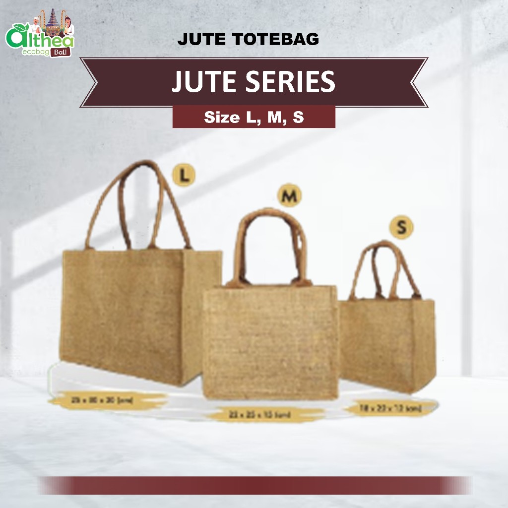 ALTHEA Tas Jute Tote Bag Goni Tas Cantik Goni Tas Karung Goni Goodie Bag Jute Tas Karung Goni Jute