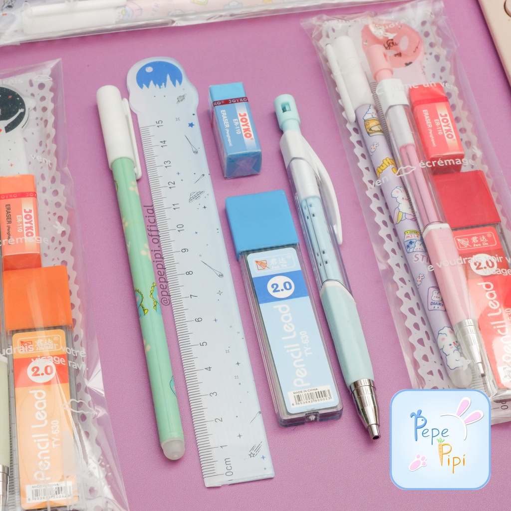 

NEW! SET ALAT TULIS MINI VERSI 2 PAKET ALAT TULIS MURAH PULPEN PENSIL PENGHAPUS PENGGARIS [100%