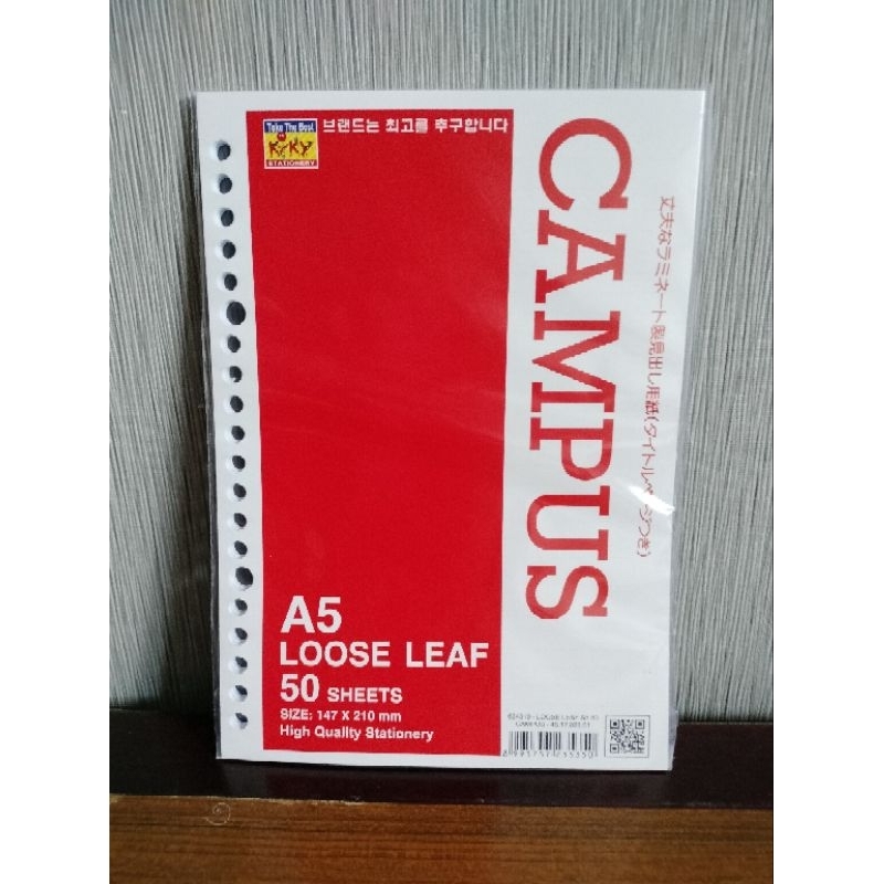 

Kertas Binder Loose Leaf Kiky Ukuran A5 isi 50 lembar (per 1 bungkus)