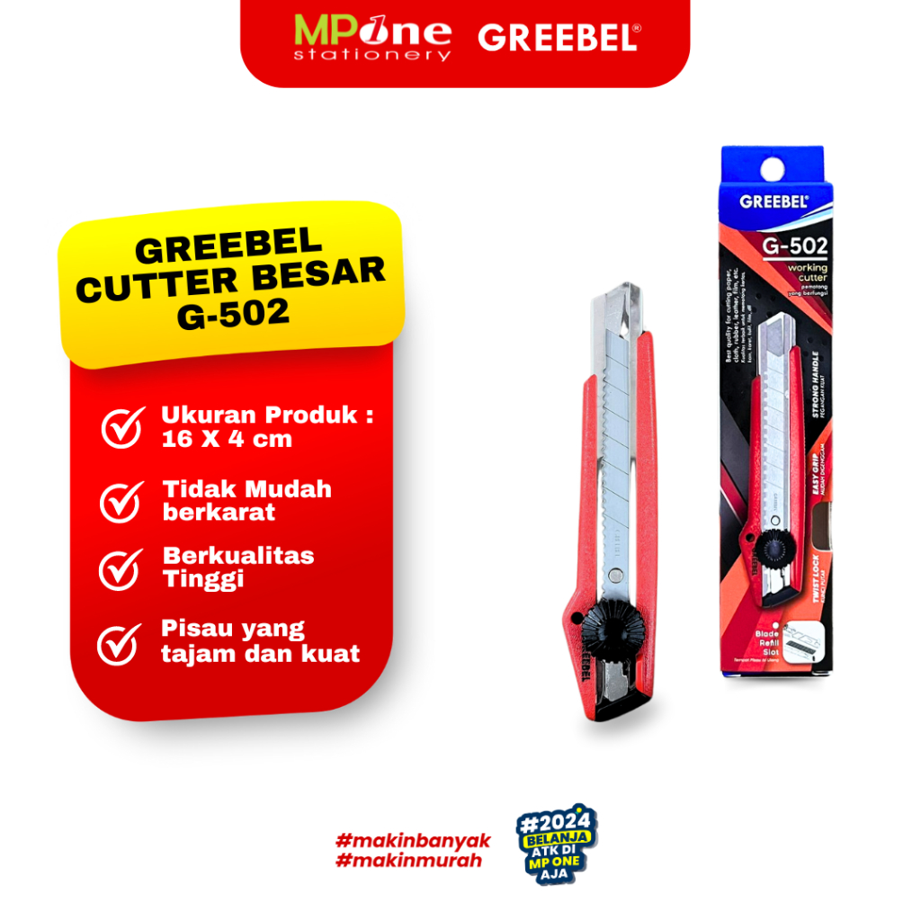 

Greebel Cutter Besar G-502 / Cutter Besi Tajam Anti Karat Ukuran Besar Greebel G-502