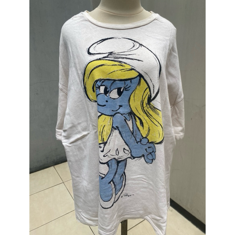 [Ex Pemakaian Pribadi] Atasan Knit Tipis - Smurfin (The Smurfs)
