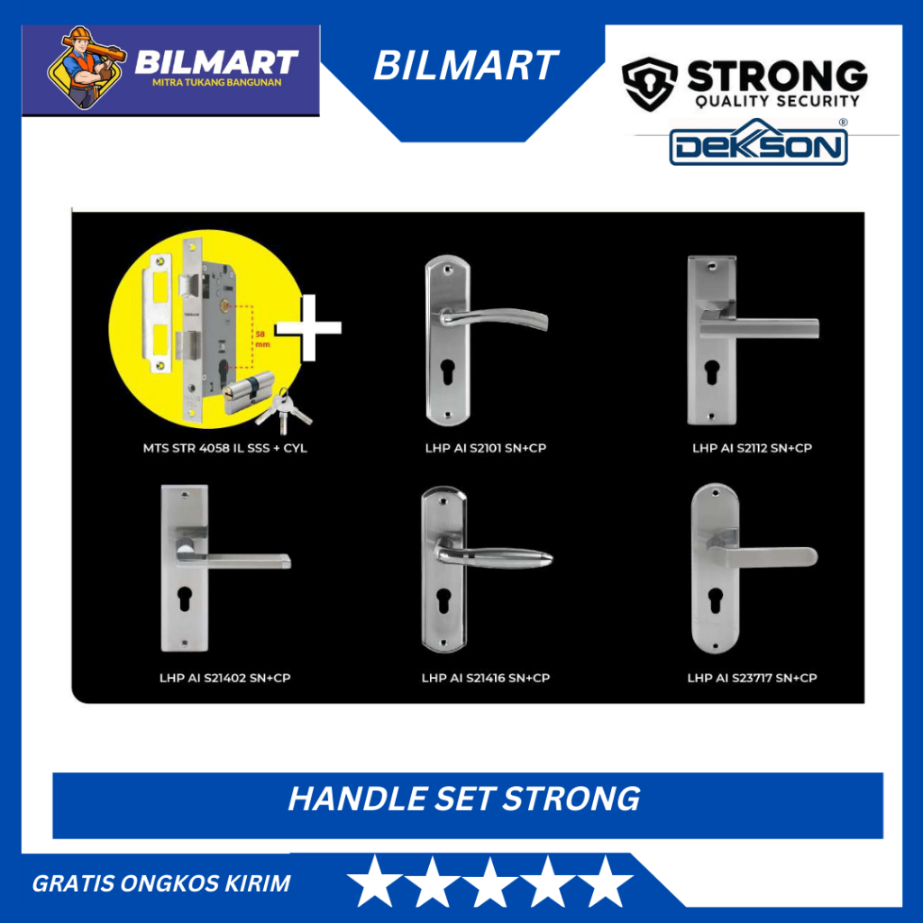 Handle set pintu tanggung / Handle set lengkap STRONG by Dekson