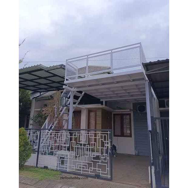 Kanopi balkon minimalis rooftop depan rumah