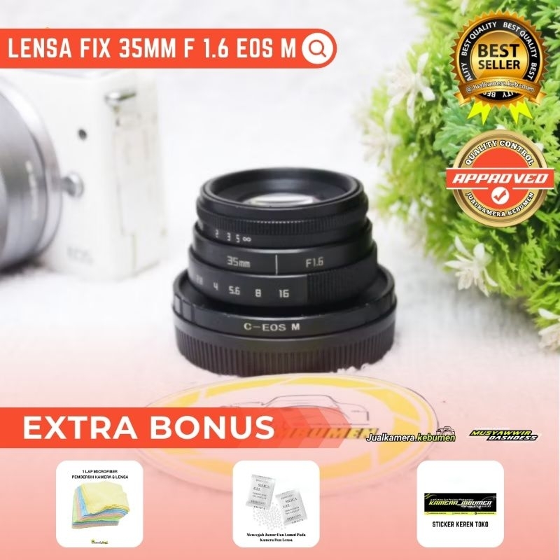 LENSA FIX MIRORRLESS CANON 35MM F1.6 - LENSA FIX CANON - LENSA FIX MIRORRLESS CANON