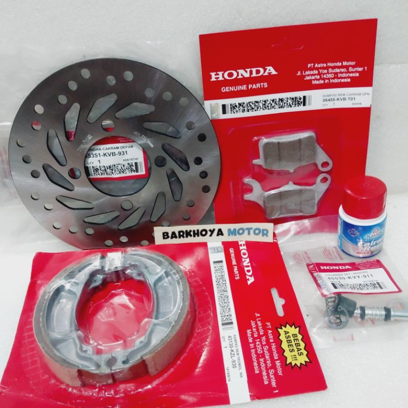 Paket Piringan Cakram Depan Set Dispad Kampas rem Depan Belakang Beat Karbu Beat fi Vario 110 eSP Va