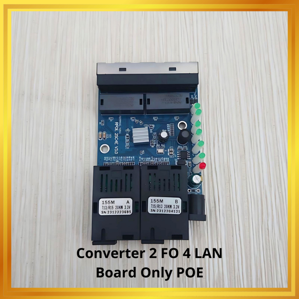Converter 2 FO 4 LAN Board Only POE