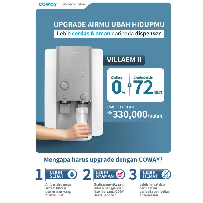 COWAY WATER PURIFIER DISPENSER VILLAEM CHP - 18 AR