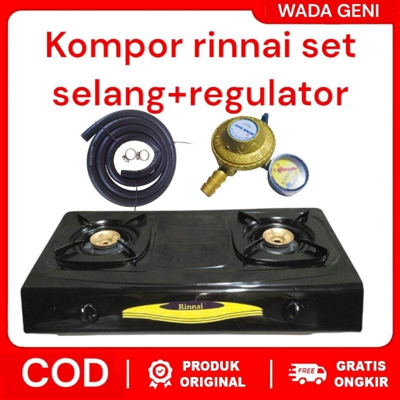 KOMPOR GAS RINNAI 2 TUNGKU KOMPOR GAS RINNAI 2 TUNGKU TIPE 522 KOMPOR GAS SET REGULATOR