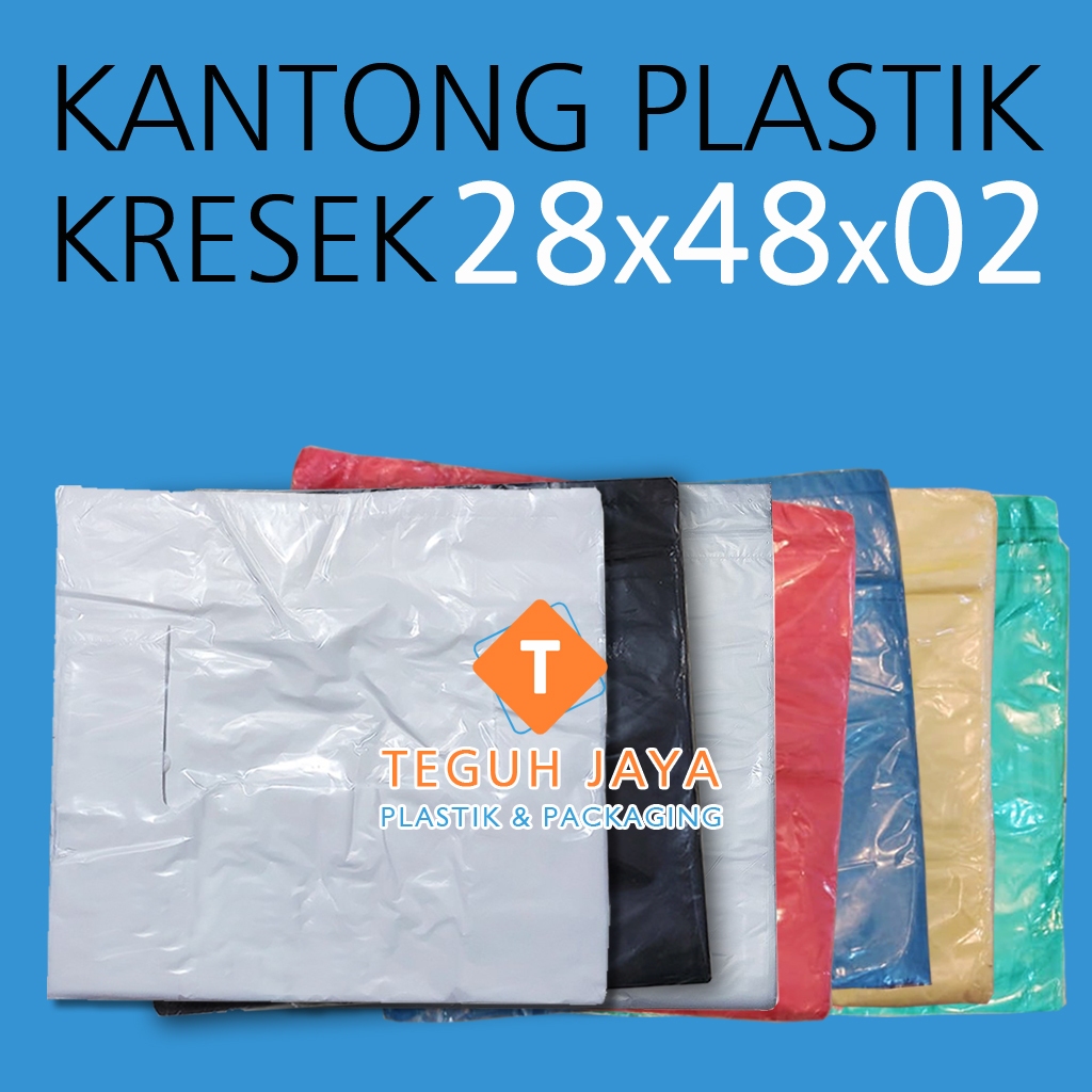 Kantong Plastik Kresek 28x48 Tebal 02 Hitam Putih Merah Transparan 28cm x 48cm x 02 Kuat isi 50pcs