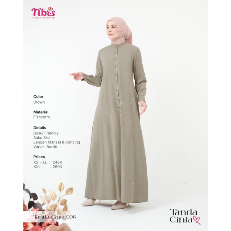Gamis Tanda Cinta 006 Brown BY Nibras