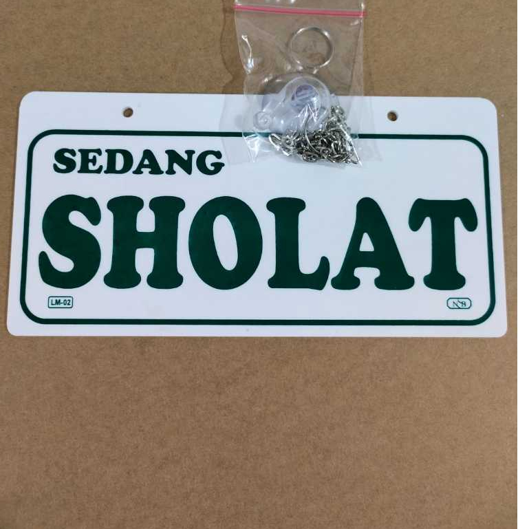 

Sign Label Acrylic/Label Akrilik Medium - Sedang Sholat (9x18cm) (free Rantai+Cop Kaca)