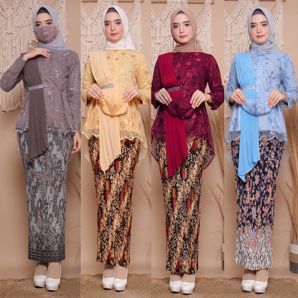 HARGA PROMO..  Kebaya Modern Tulle Aurora Selendang / Atasan Kebaya Tile Aura Slayer / Atasan Kebaya