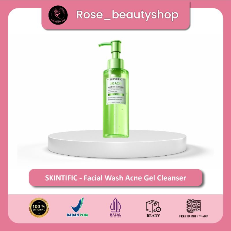 SKINTIFIC Facial Wash - Skintific 3X Acid Acne Gel Cleanser 120ml - Salicilyc Acid Facial Wash - Fac