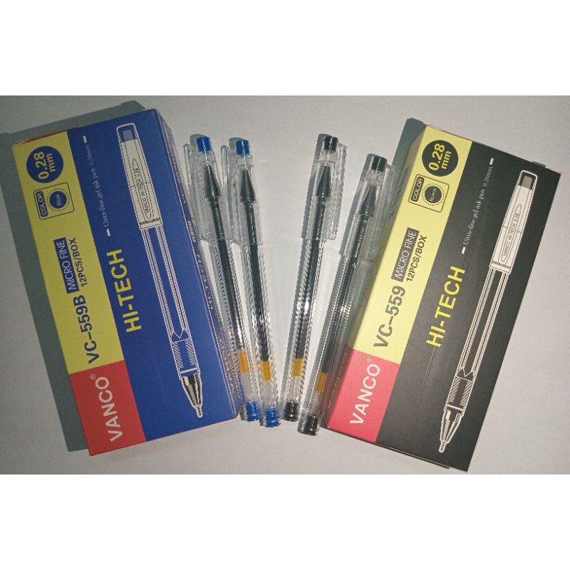 

12pcs Bolpoin / Pulpen Vanco Hitech VC-599 Biru dan Hitam