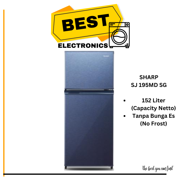 Kulkas 2 Pintu Sharp SJ 195 MD SR SG Kulkas Sharp SJ195MD SJ195 MD 195MD Lemari Es 2Pintu Sharp