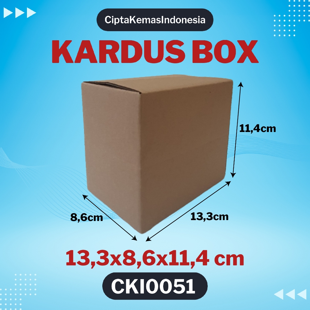 

Kardus Box Die Cut 13,3x8,6x11,4 cm Dus Packing Packaging Polos