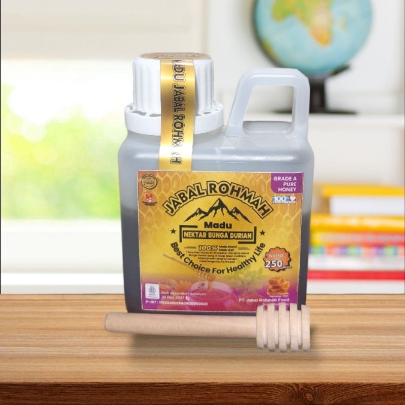 

Madu Nektar Bunga Durian 250gr Jabal Rohmah Murni Asli Grade A 100% Alami Natural Pure Raw Honey
