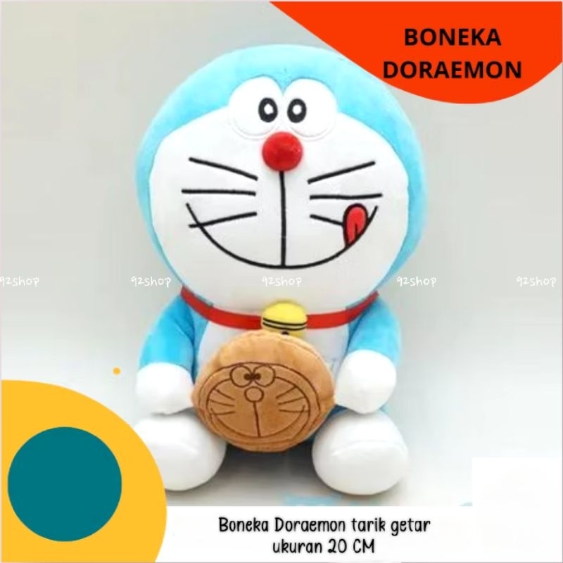 Boneka doraemon tarik getar tanpa baterai | mainan getar doraemon boneka doraemon pegang dorayaki pa