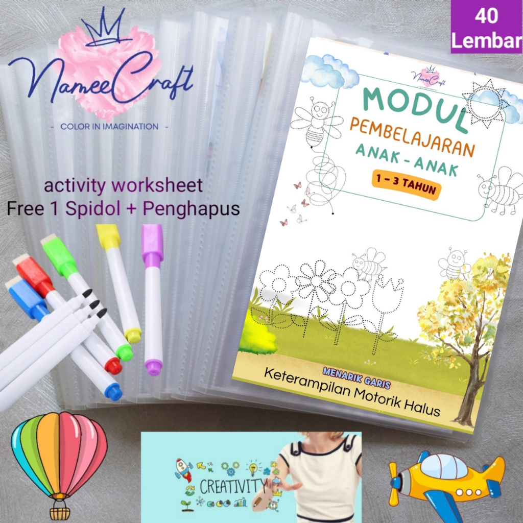 

BUKU AKTIVITAS WORKSHEET WIPE AND CLEAN ANAK (TAHAP AWAL MENGHUBUNGKAN GARIS) || Buku Aktivitas Edukasi Belajar Anak Usia Dini || Buku Pra Paud dan Pra TK / Buku Balita / Buku Anak 2 3 4 5 Tahun kecil Toddler Paud || Lembar Kerja Aktivitas Edukasi
