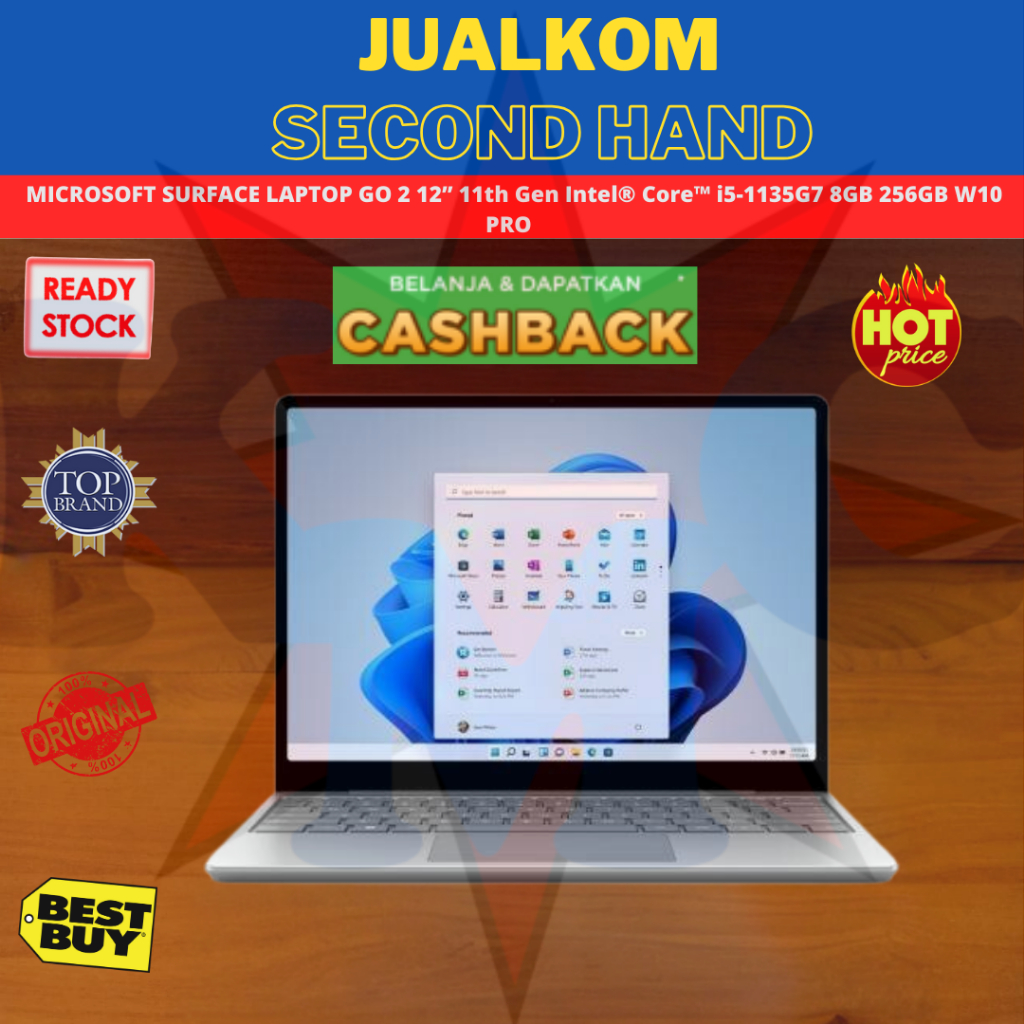 Laptop Second Berkualitas Laptop Bekas Microsoft Surface Laptop Go 2 Intel i5 i7 Gen 11 Touch Screen