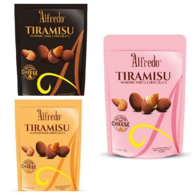 

ALFREDO TIRAMISU chocolate coated almond 300 gr all variant