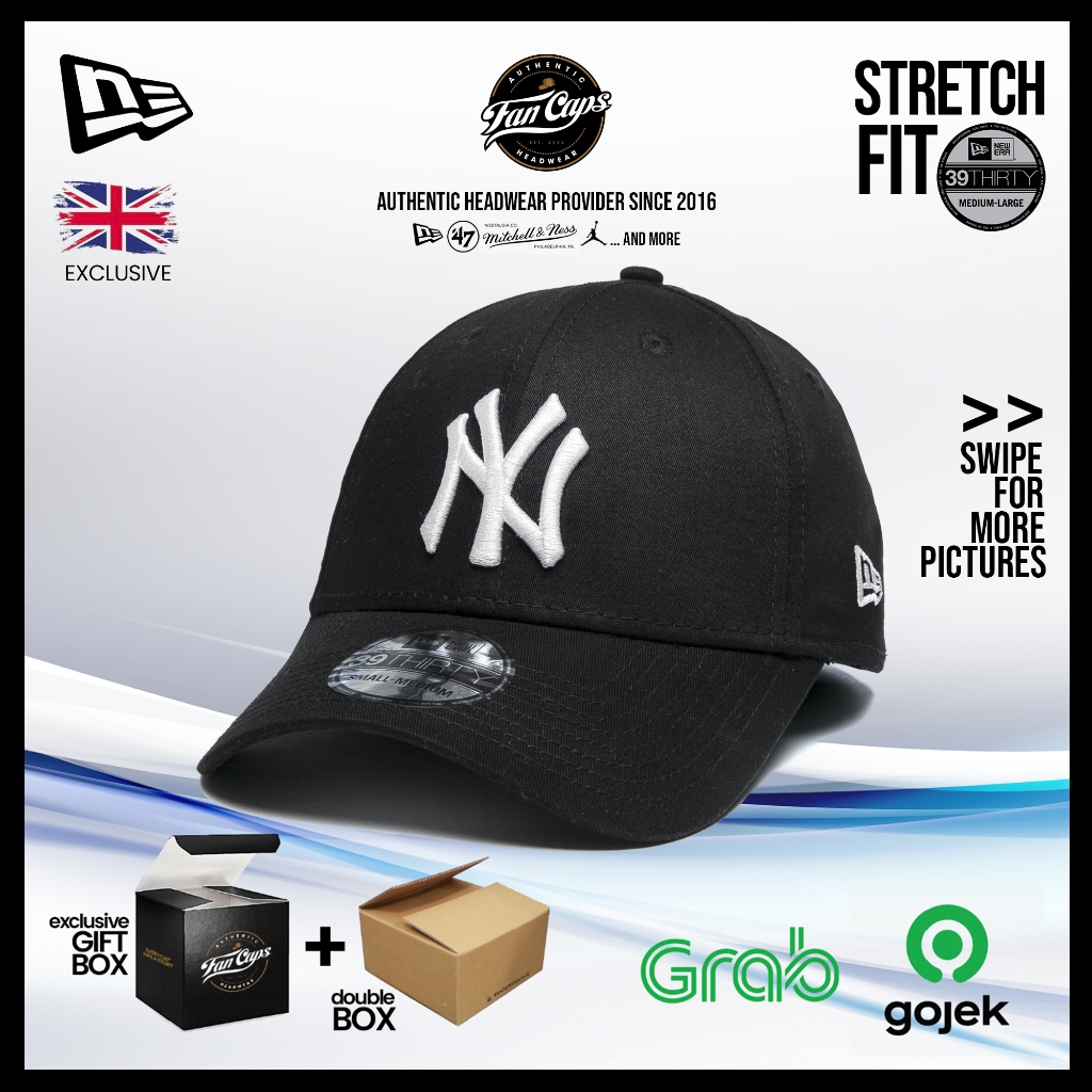 Topi New Era Original MLB New York Yankees Europe Edition 39THIRTY warna Hitam | FREE GIFT BOX
