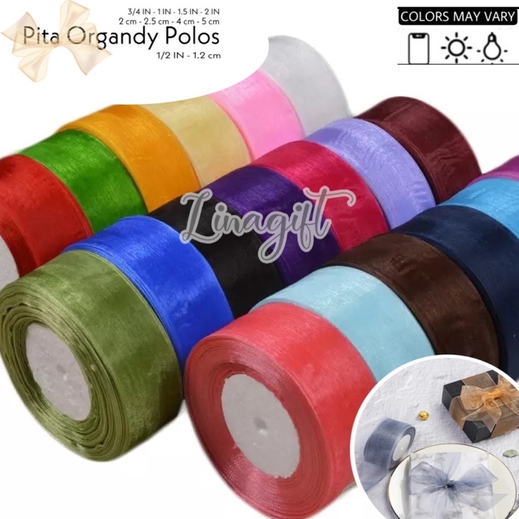 

HARGA SPESIAL Rol 2 Yard SILK ORGANDY GIFT RIBBON 4MM 15 IN 4 CM PITA KADO ORGANDI POLOS