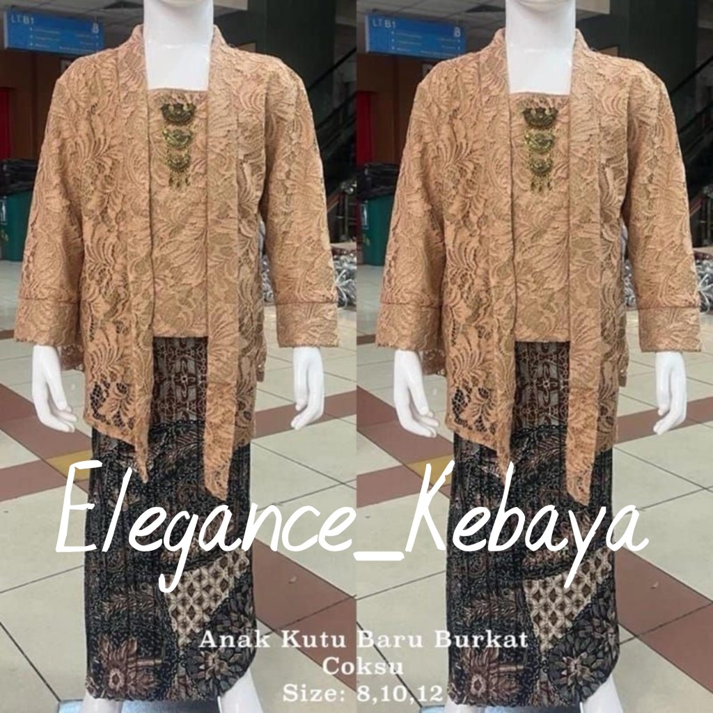 REALPICT-KEBAYA TERBRU ANAK TANGGUNG//KEBAYA KUTUBARU ANAK //SET KEBAYA TERBRU ANAK USIA 5-12TH//SET