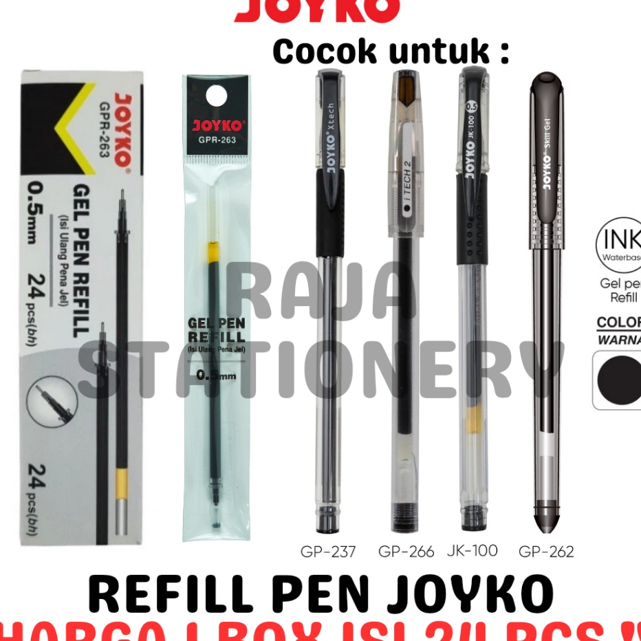 

BELI GEL PEN REFILL 5 BLACK BLUE ISI ULANG PEN JK1 GP262 HITAM BIRU GPR263 BOX 24PCS