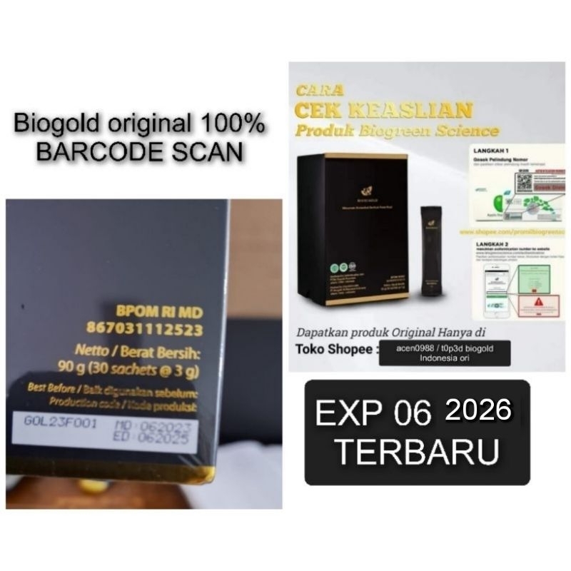 BIOGOLD STEMCELL BIO SC - BIOGOLD PLUS HABBATUSSAUDA 1 BOX ISI 30 SACHET BARCODE FULL