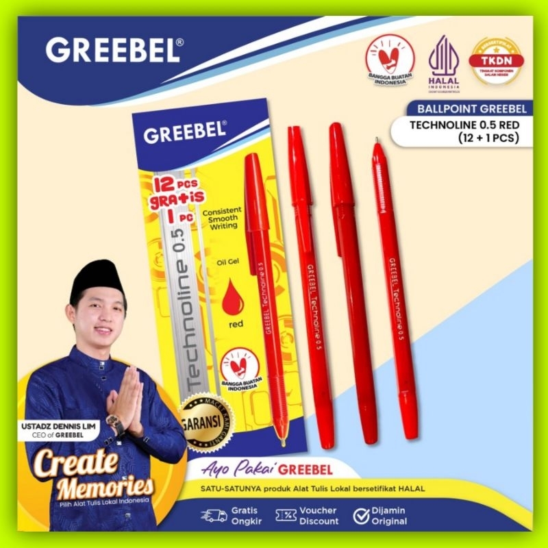 

Pena GREEBEL BALLPEN TECHNOLINE 0.5 RED